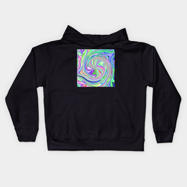 Colorful Round Candy Stripe Vortex Abstract Kids Hoodie by Art by Deborah Camp